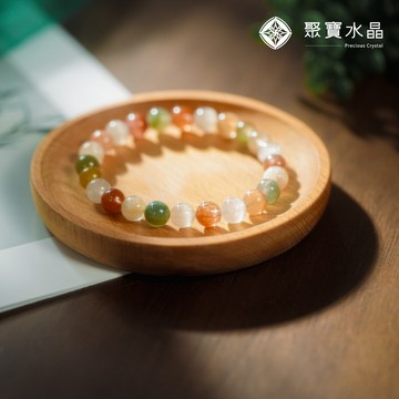 【糖果彩兔毛水晶手鍊】黃水晶 紫水晶 白水晶 鈦晶 金草莓 藍線石 碧璽 多寶 水晶直播 聚寶水晶