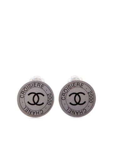 CHANEL Pre-Owned - 2000 Croisiere CC button clip-on earrings - women - Silver Plated - One Size