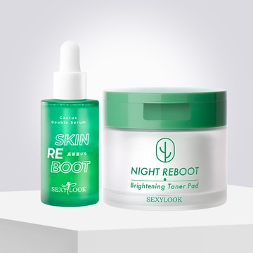 【SEXYLOOK 西西露】仙人掌煥膚代謝棉片(50片/盒)+仙人掌發光雙精華(30ml)