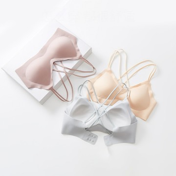 【Amhome】美背內衣女聚攏小胸薄款無鋼圈無痕小吊帶神器交叉抹胸胸罩# 119772  (現貨+預購)