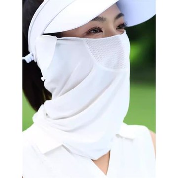 高爾夫防曬面罩冰絲遮陽臉罩防塵護勁圍脖全臉頭套戶外騎行護耳朵