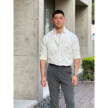 烏素mirror設計感高級緝明線休閑內外兩搭美式工裝純棉長袖襯衫男