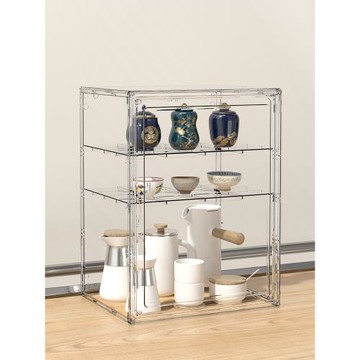 餐邊柜水杯置物架防塵杯子收納架帶蓋咖啡杯玻璃杯茶杯雙層瀝水架