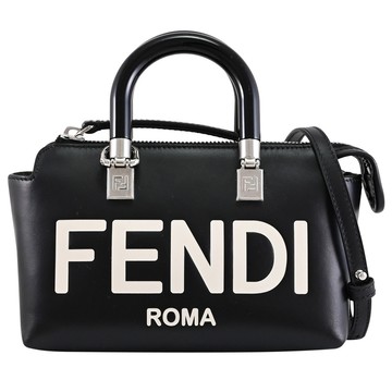 FENDI 8BS067 BY THE WAY MINI 硬質造型提把迷你兩用包.黑