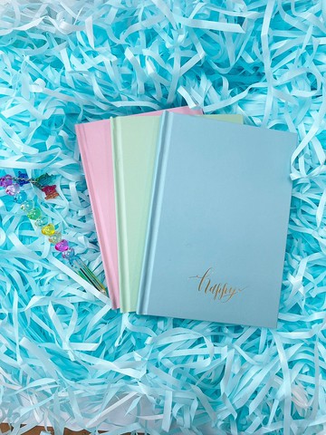 Happy Diary莫蘭迪色精裝手帳筆記本/A5・橫線+格子內頁・甜美3色