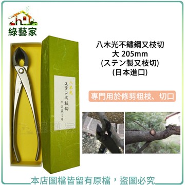【綠藝家】八木光不鏽鋼又枝切 大 205mm(ST5) (ステン製又枝切)(日本進口)