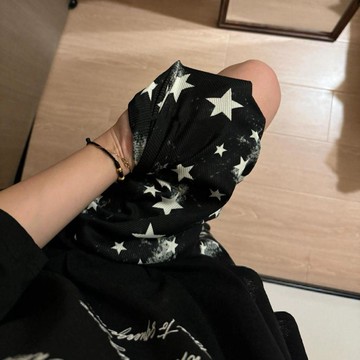 9318 人專屬收藏🎠胖mm遛彎褲子女夏季冰絲涼涼褲直筒寬鬆印花休閒褲長褲星星扎染褲ILCY