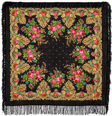 奢華！正品 Павлово Посад 俄羅斯披肩 100% 羊毛絲巾圍巾 1219-18