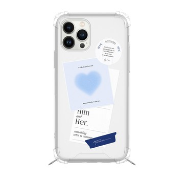 【TOXOXO】質感設計｜相守天藍：晶石透明防摔iPhone繩掛手機殼