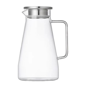 【陶說】耐熱玻璃冷水壺 1.6L 1600ml 可裝 沸水 冰水 透明 水杯 倒水壺 耐熱水壺 耐高溫 304不鏽鋼蓋
