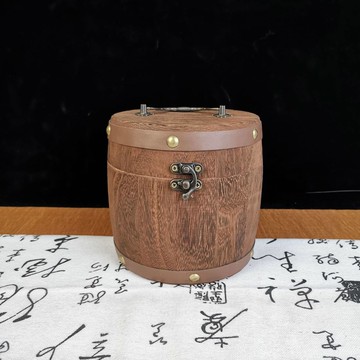 木質茶葉罐 茶葉罐 復古茶葉木桶小青柑茶葉罐木制茶葉包裝禮品盒便攜收納盒實木罐