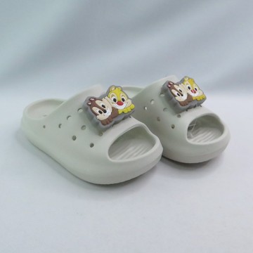 Disney 迪士尼正版 A25816BGWT 奇奇蒂蒂 兒童 電燈 防水拖鞋 台灣製 米白【iSport愛運動】