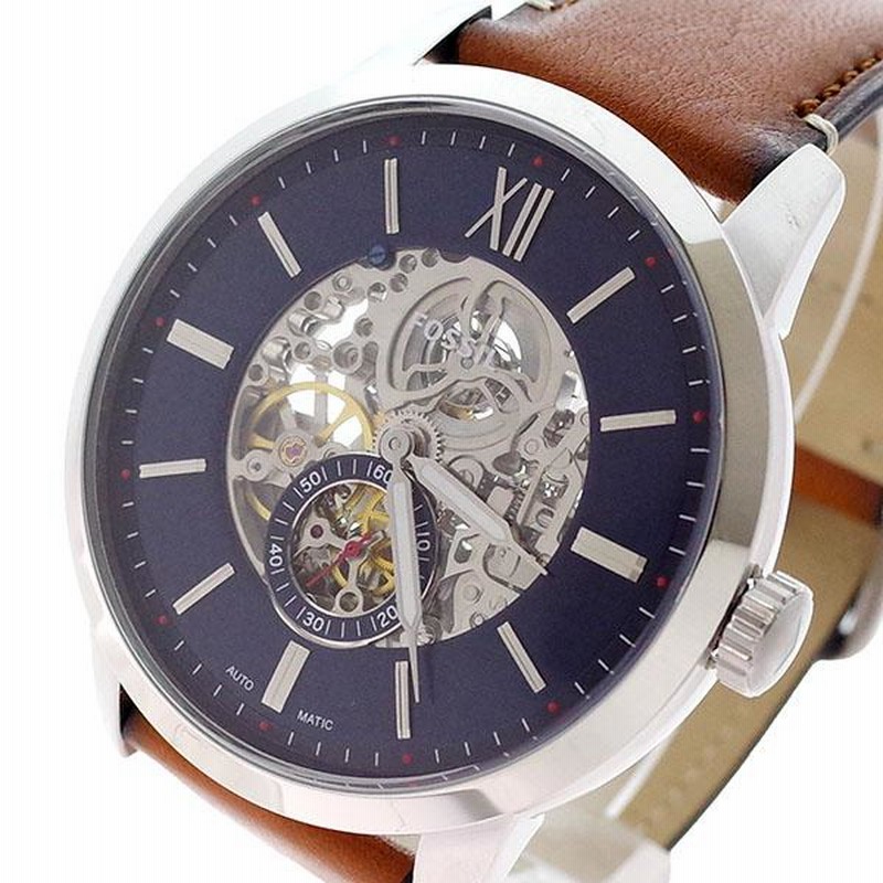 フォッシル FOSSIL 腕時計 メンズ ME3154 自動巻き ブルー ブラウン 