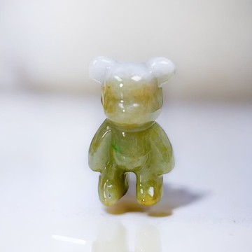 【熊熊玉見你】三彩翡翠可愛小熊項鍊擺飾|天然緬甸翡翠A貨|送禮