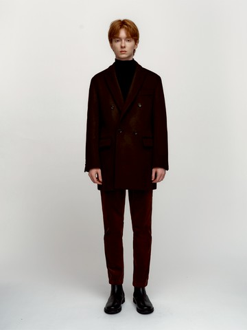 Wool Double Coat - Dark Brown