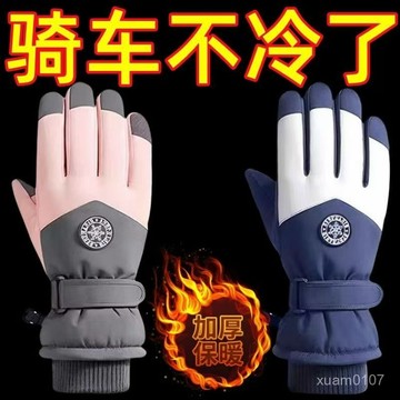 騎行手套戶外冬季棉手套保暖防寒手套防風防水加絨特厚男女款手套 17C4