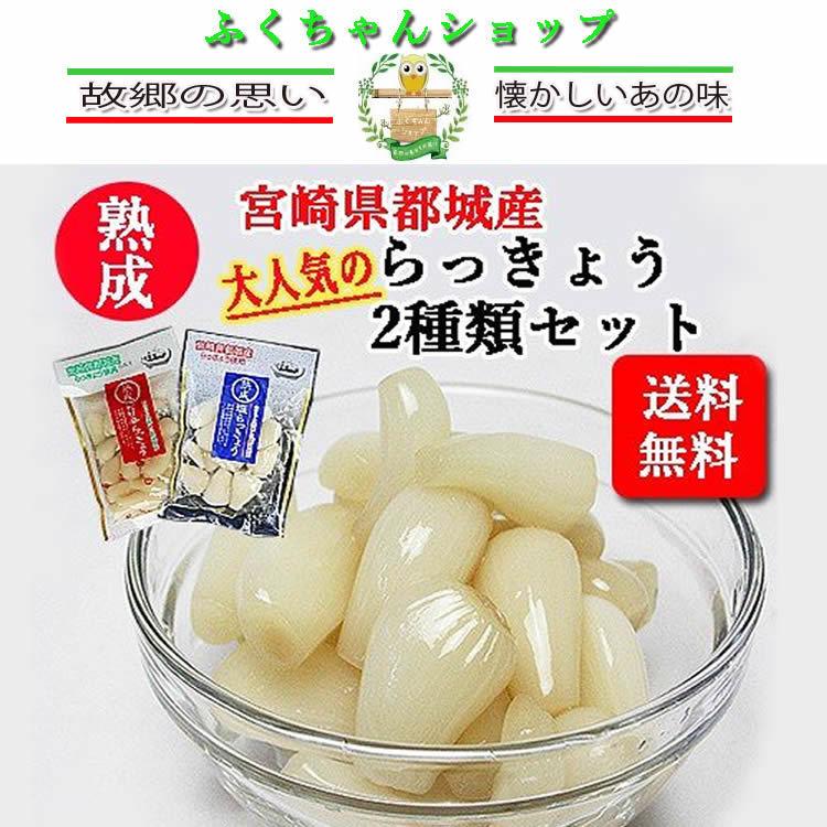 らっきょう80ｇ 上沖産業塩らっきょう ピリ辛らっきょうセット 送料無料