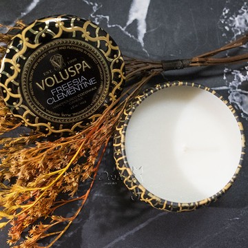 Voluspa 美國 香氛精油蠟燭 小蒼蘭柑橘 Freesia Clementine 4oz 經典鐵罐 全新
