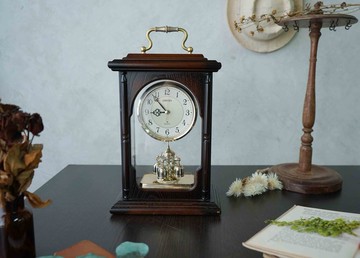 日本雜貨-古道具平成年產木製古董手提時鐘