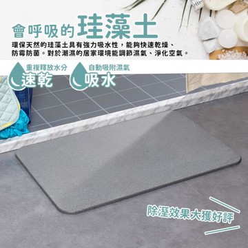 【樂嫚妮】無石綿 30X40吸水珪藻土地墊-三入組 (贈-砂紙3片)