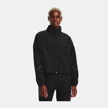 【UNDER ARMOUR】Unstoppable 外套 女 立領 防潑水 黑色-1374889-001