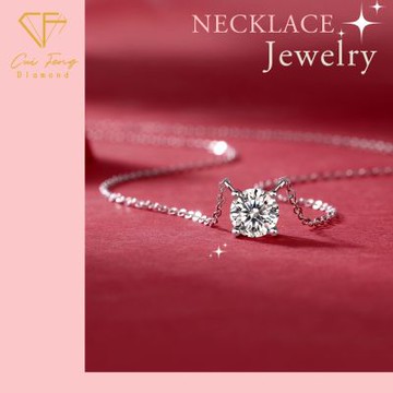 【CF鑽飾】項鍊 莫桑鑽《我心永恆》鑽石項鍊 情人禮物 飾品 生日送禮 求婚 告白