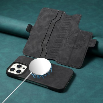 手機殼 保護殼 適用蘋果16Pro手機殼15Plus隱形磁吸拆分式插卡錢包支架套