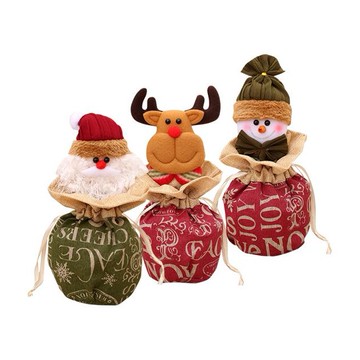 聖誕節麻布收口蘋果禮物袋(1入) 款式可選