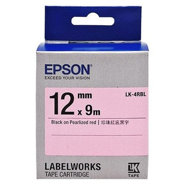 EPSON 標籤帶 台灣公司貨 C53S654418 LK-4RBL 12mm  紅底黑字  9m