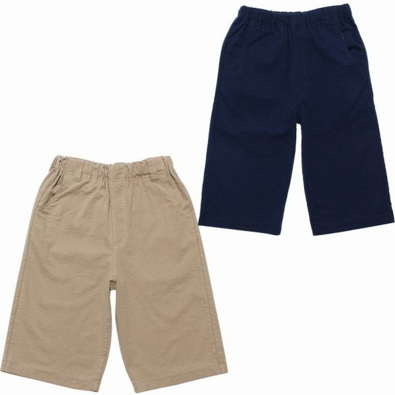 子供服 男の子 パンツ ハーフパンツ 普段着 通学着 ジュニアサイズシアサッカーウエストゴムハーフ丈 半ズボン ネイビー ベージュ アンドゥーカージョ 通販 Lineポイント最大0 5 Get Lineショッピング