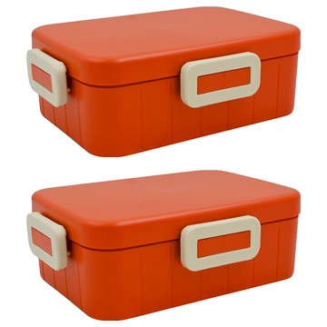 Skater 4點樂扣 塑膠便當盒 650ml  紅色  1個