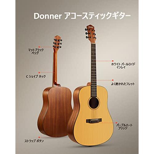 Donner アコースティックギター 初心者セット スプルース 41インチ フォークギタ