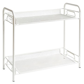 妃妃嚴選 雙層置物鐵架  全新升級 舒適穩固 適用於學校宿舍/廚房/衛浴/臥室  白色  1個