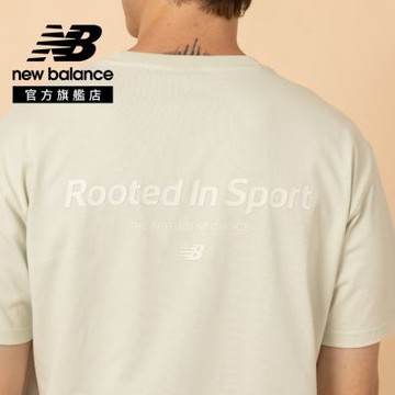【New Balance】簡約LOGO短袖上衣_男性_杏色_MT61K0X8MIE