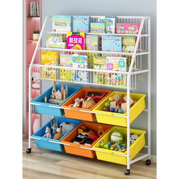 兒童書架繪本玩具收納架寶寶落地多層家用整理收納柜子儲物置物架