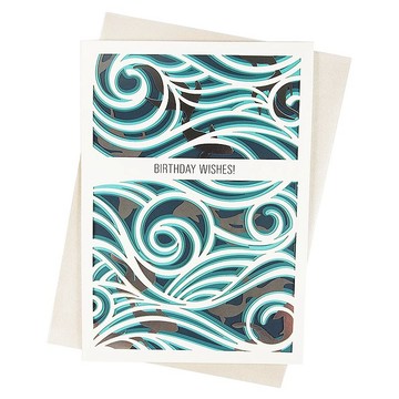 浪裡銀魚【Up With Paper Luxe-立體切割卡片 生日祝福】