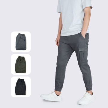 超柔棉彈力束口工作褲－鐵灰色