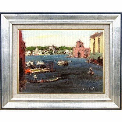 公式 絵画 595 - 油絵/風景/街景/東京/下北沢/商店街/P8号 大人女性の