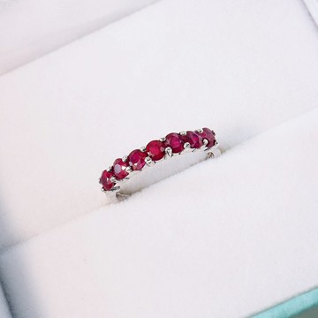 寶石系列 ||璀璨|| 925銀 鑲鑽紅寶石戒指