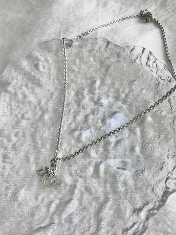 【日本直送 名牌中古包】Christian Dior 克莉絲汀‧迪奧 項鍊 銀色 Logo vintage 古著 7uav88