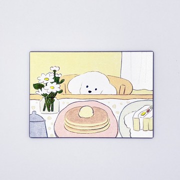 Natsumi Teraoka　木質明信片　鬆餅與小狗