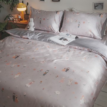 絲滑新體驗-淑女與流氓 天絲棉 Q4加大薄床包鋪棉兩用被四件組 專櫃級 100%天絲 台灣製 棉床本舖