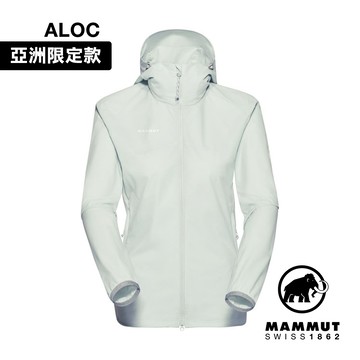 【Mammut 長毛象】GRANITE SO Hooded Jacket AF 防潑水軟殼連帽外套 鼠尾草銀綠 女款 #1011-00333