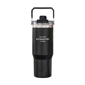 【H&R安室家】SITARAYURI磁吸蓋附吸管可手提304不鏽鋼保溫杯900ml(H16)黑