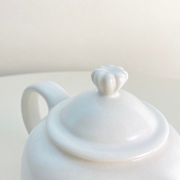 【茶具】白瓷英式紅茶壺-菊瓣蓋鈕