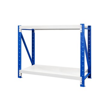 [佳格倉儲]輕型工作桌 | 深50x寬100x高80 cm (共2層) 藍白 | DIY組裝商品