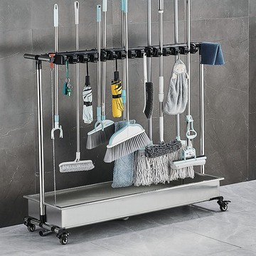 工廠現貨 免運 不鏽鋼拖把架 展示架 掛架 掃把架 不銹鋼移動拖把架落地式陽臺掛掃把墩布置物架子商用清潔工具收納特惠/開立發票 售後保障 特價出Z1220