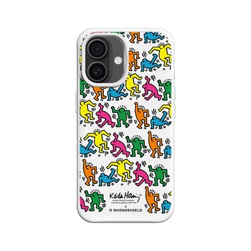 iPhone 16 SolidX 白 - Keith Haring - 跳舞的人