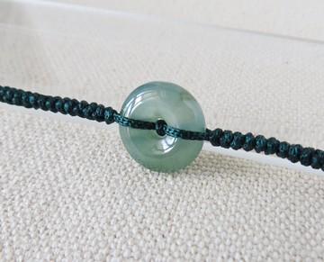 本命年【歲歲平安】平安扣翡翠絲光編織手鍊*SW30*招財開運