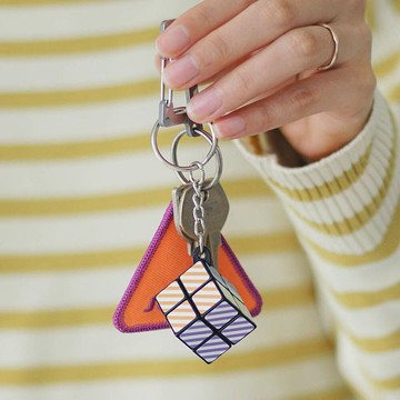 Hightide_魔術方塊鑰匙圈_條紋_GZ066-B